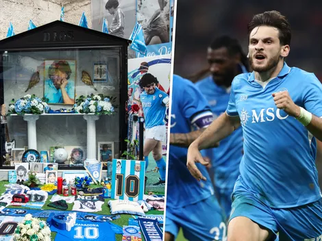 Khvicha Kvaratskhelia se despidió de Napoli rindiéndole un homenaje a Diego Maradona