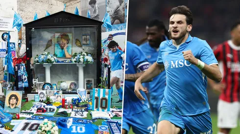 Khvicha Kvaratskhelia le rindió homenaje a Diego Maradona antes de despedirse del Napoli con rumbo al PSG.