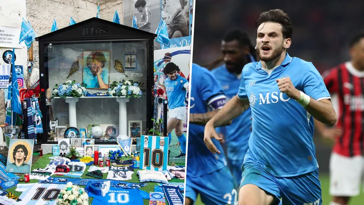 Khvicha Kvaratskhelia le rindió homenaje a Diego Maradona antes de despedirse del Napoli con rumbo al PSG.