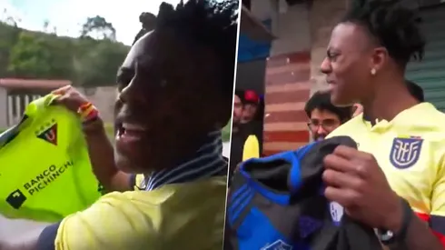 La reacción de IShowSpeed con la camiseta de Liga de Quito y Emelec