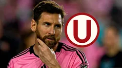 Lionel Messi y escudo de Universitario.