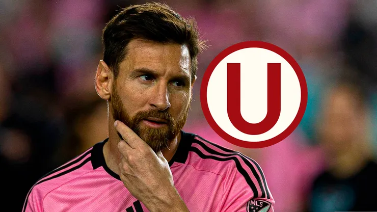 Lionel Messi y escudo de Universitario.