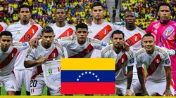 Selección Peruana y la bandera de Venezuela.