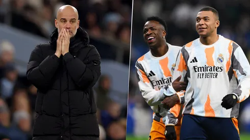 Pep Guardiola dijo que es imposible controlar a Vinícius y Mbappé en 90 o 180 minutos.