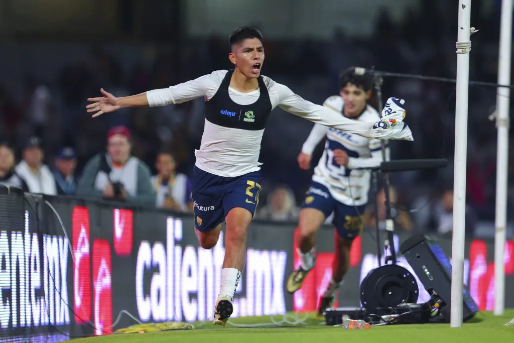Piero Quispe celebrando su gol. (Photo by Agustin Cuevas/Getty Images)