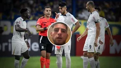 El defensor, a pura alegría contra su ex club.