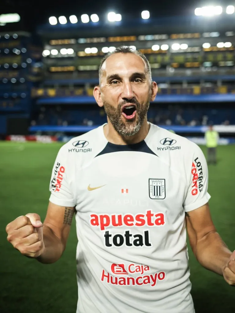 Hernán Barcos tras el partido. (Foto: CONMEBOL Libertadores).