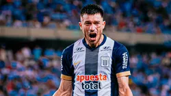 Alan Cantero festejando su gol con Alianza Lima.