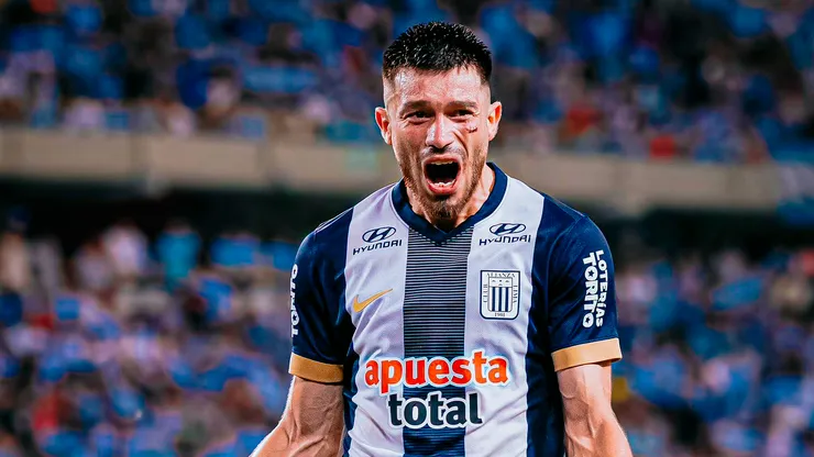Alan Cantero festejando su gol con Alianza Lima.