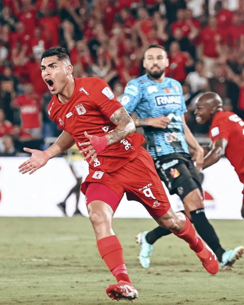 Luis Ramos y su primer gol en Colombia. (Foto: América de Cali).