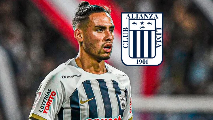 Erick Noriega y el escudo de Alianza Lima.