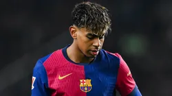 Lamine Yamal, cabizbajo en un partido de Barcelona.