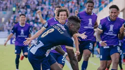 Eryc Castillo festejando su gol ante Deportes Iquique.