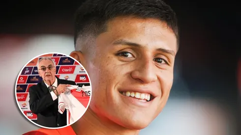 Catriel Cabellos en su primer entrenamiento con Perú.