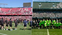 Real Betis y Sevilla abrieron las puertas en sus entrenamientos previos al Derbi Sevillano.