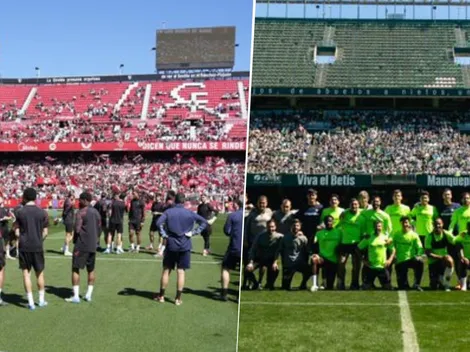 Real Betis y Sevilla movilizan a la ciudad en la previa del derbi: multitudes en la práctica abierta