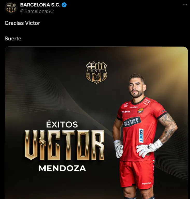 El frío mensaje de Barcelona a Víctor Mendoza.