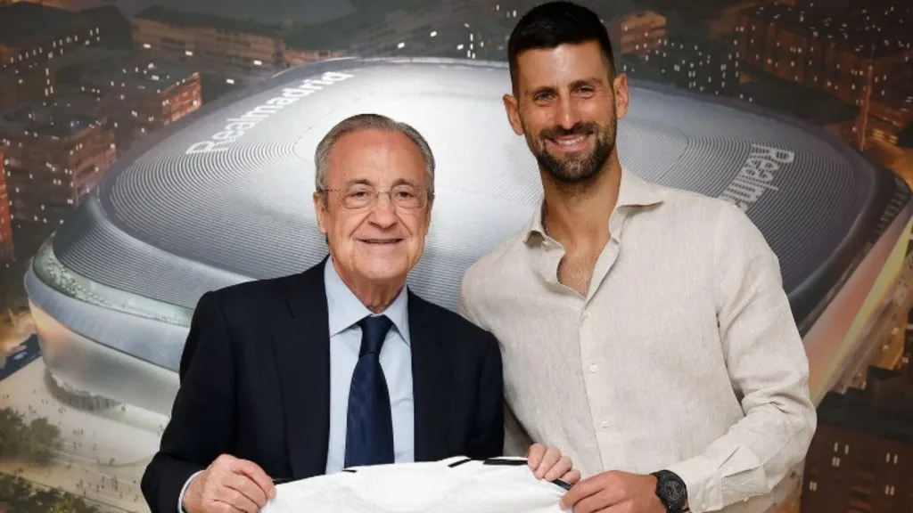 Novak Djokovic dijo presente anoche en el palco de Real Madrid: RM
