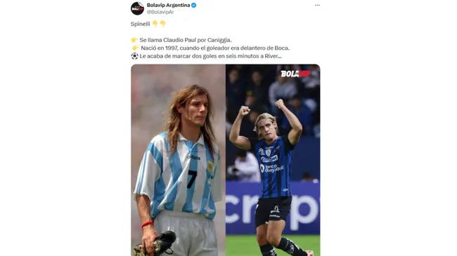 La comparativa de Spinelli en Argentina. (Foto: @BolavipAr)