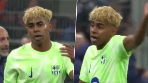 Lamine Yamal no ocultó su fastidio con sus compañeros tras el gol de Lautaro Martínez para el 1 a 0 del Inter vs. Barcelona.
