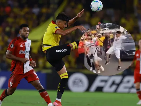 VIDEO | Hubo fuerte pelea entre hinchas de Barcelona y River previo al partido