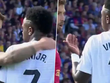 Fuerte cruce de Vinícius con los jugadores del Barcelona que no se vio en TV