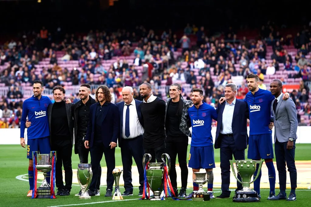 Los seis títulos del 2009, cuando el Barsa lo recordó una década después. Messi seguía sumando… (Foto: Getty).