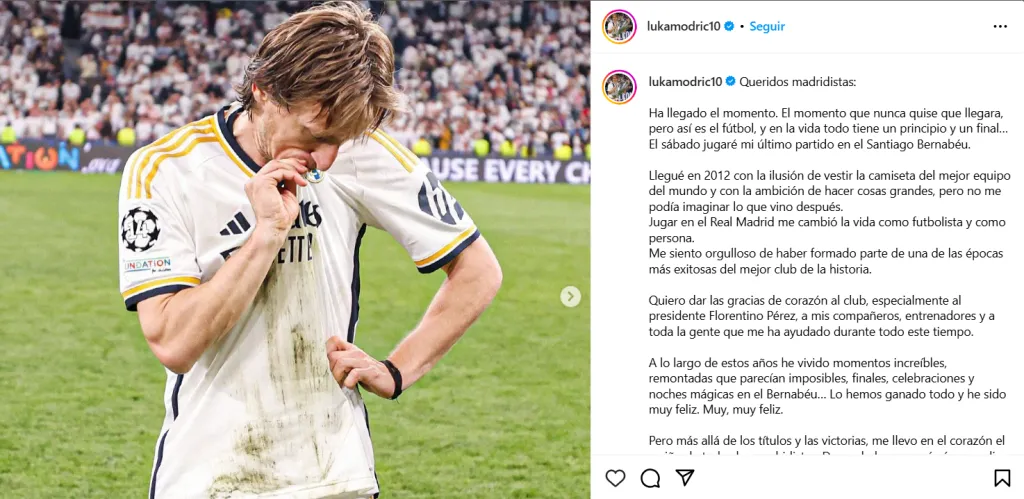 El mensaje de Luka Modric para los madridistas.