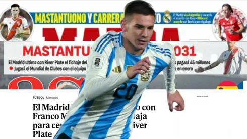 Mastantuono, motivo de tapa de diario en España.