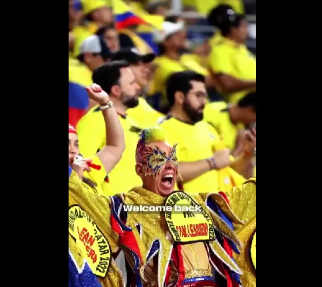 Las imágenes de los hinchas de Colombia usado en el video de Ecuador.