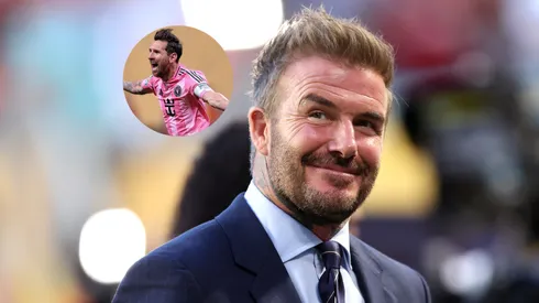 Beckham, a los pies de Messi tras su golazo contra Porto.