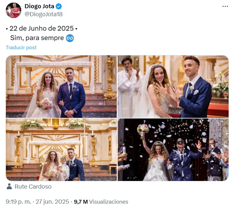 Diogo Jota contrajo matrimonio solo unos días atrás: TW