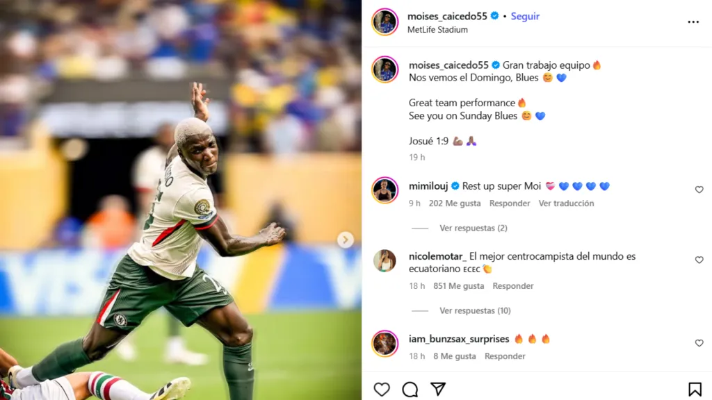 El mensaje de Moisés Caicedo para la final del Mundial de Clubes. (Captura de pantalla)