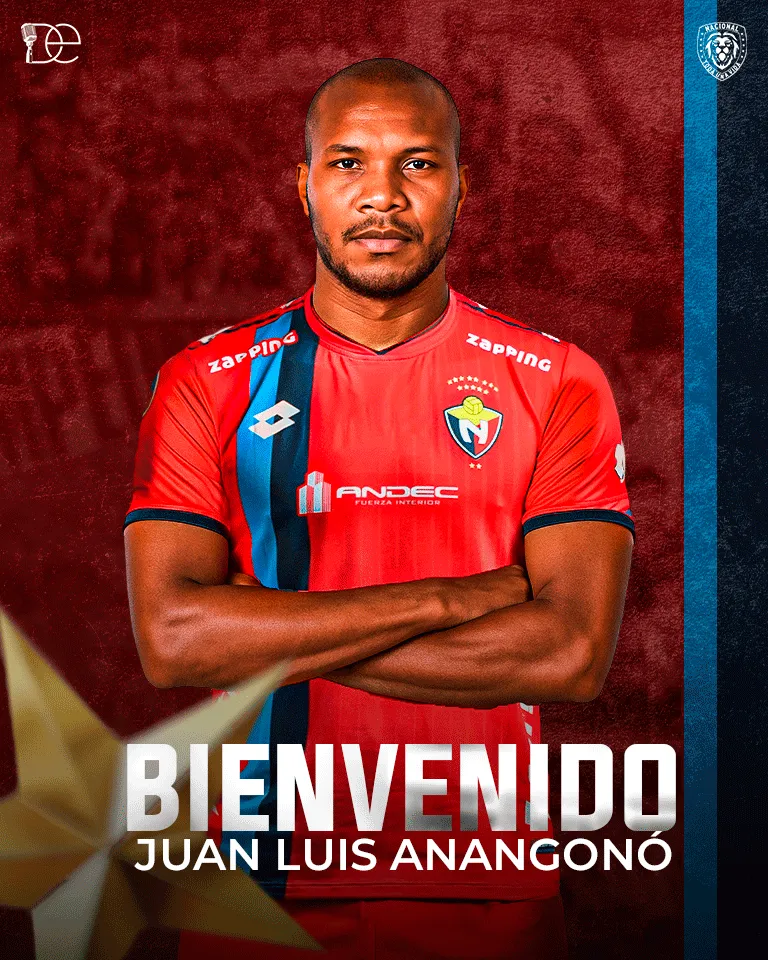 Anangonó solo jugará Copa Ecuador con El Nacional. (Foto: @decofortiz)
