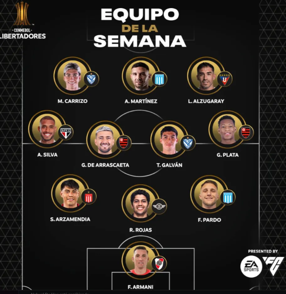 Once ideal vuelta Copa Libertadores 8vos de final.