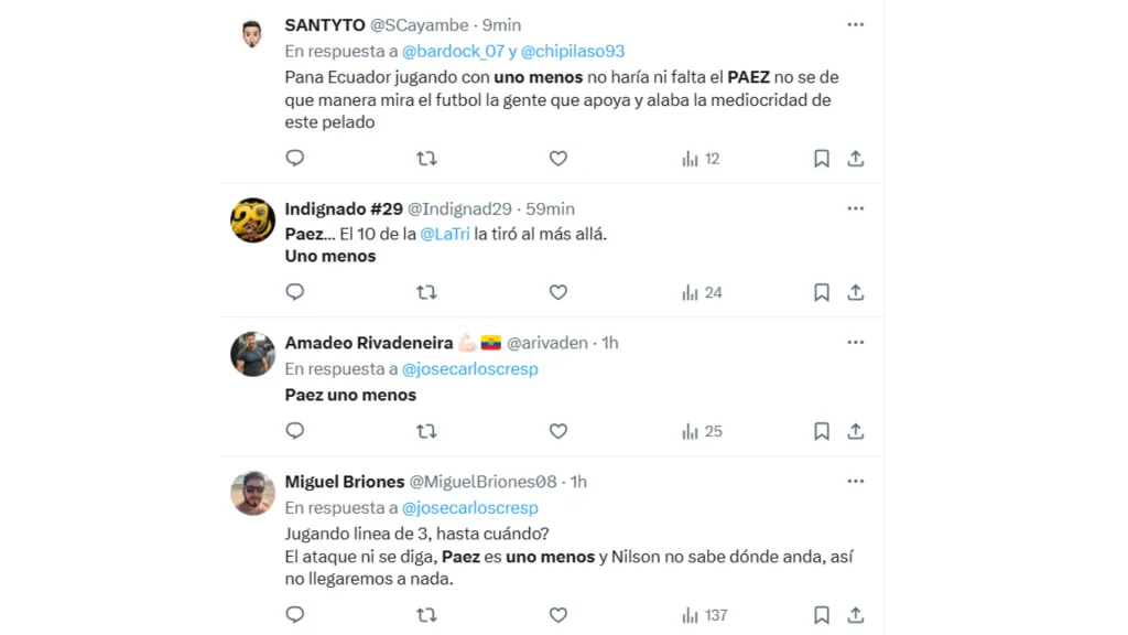 Los comentarios de los hinchas en X. (Foto: Captura de Pantalla)