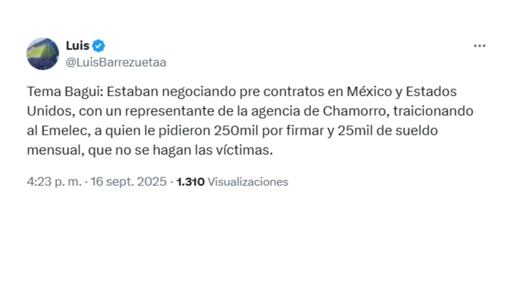 Barrezueta es el segundo vicepresidente de Emelec. (Foto: Captura de pantalla)