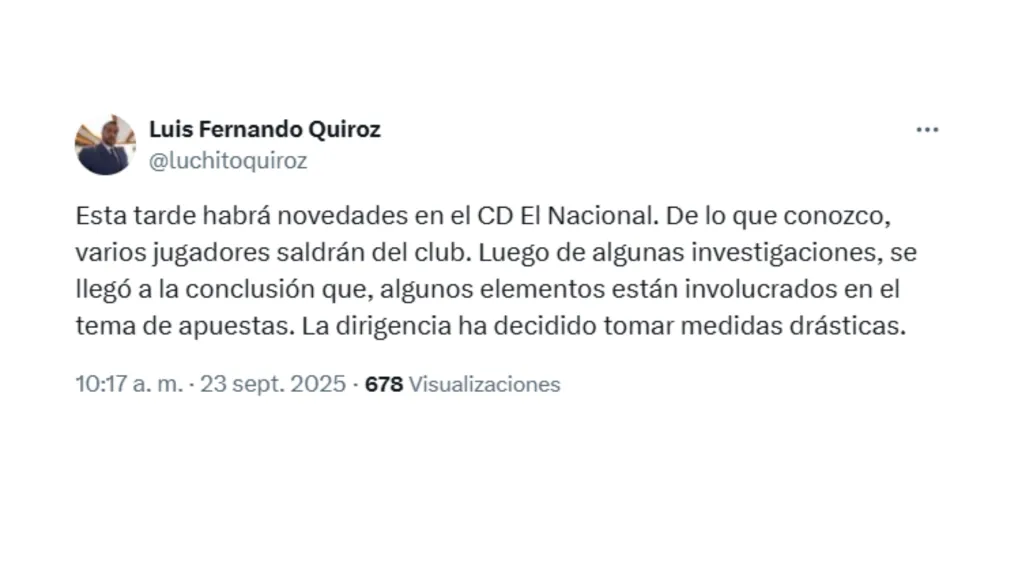 El Nacional comunicaría sus acciones en las próximas horas. (Captura de pantalla)