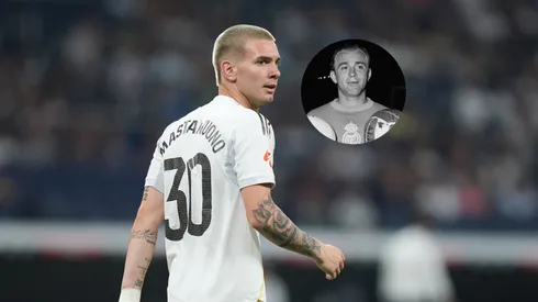 Mastantuono, unido a Di Stefano a su primer gol con Real Madrid.