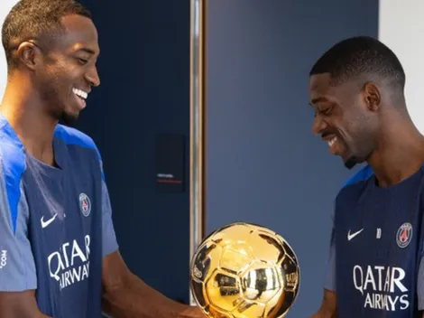 La emotiva reacción de William Pacho a Ousmane Dembélé con el Balón de Oro