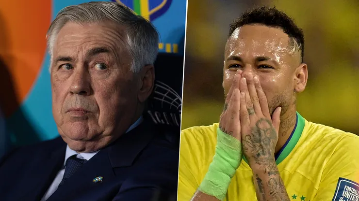 Getty. Neymar, por un desgarro, volvió a quedar afuera de la lista de convocados de Carlo Ancelotti y hace 2 años que no juega para la Selección de Brasil.