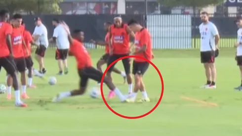 La patada de Lerma a James en la Selección Colombia.