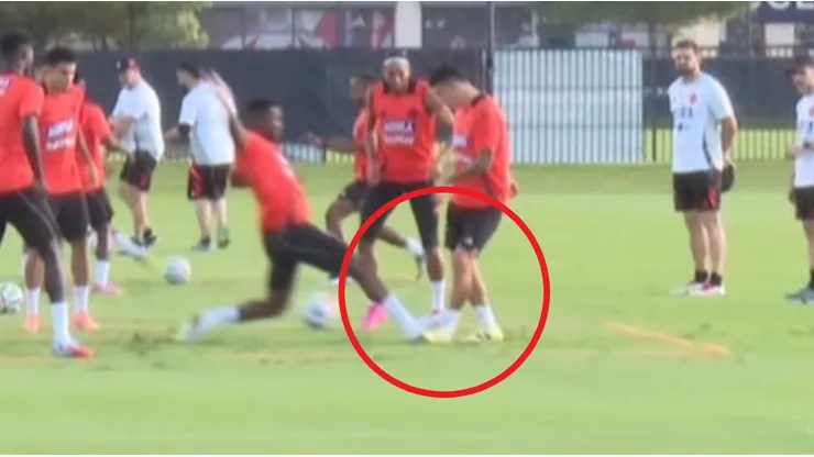 La patada de Lerma a James en la Selección Colombia.