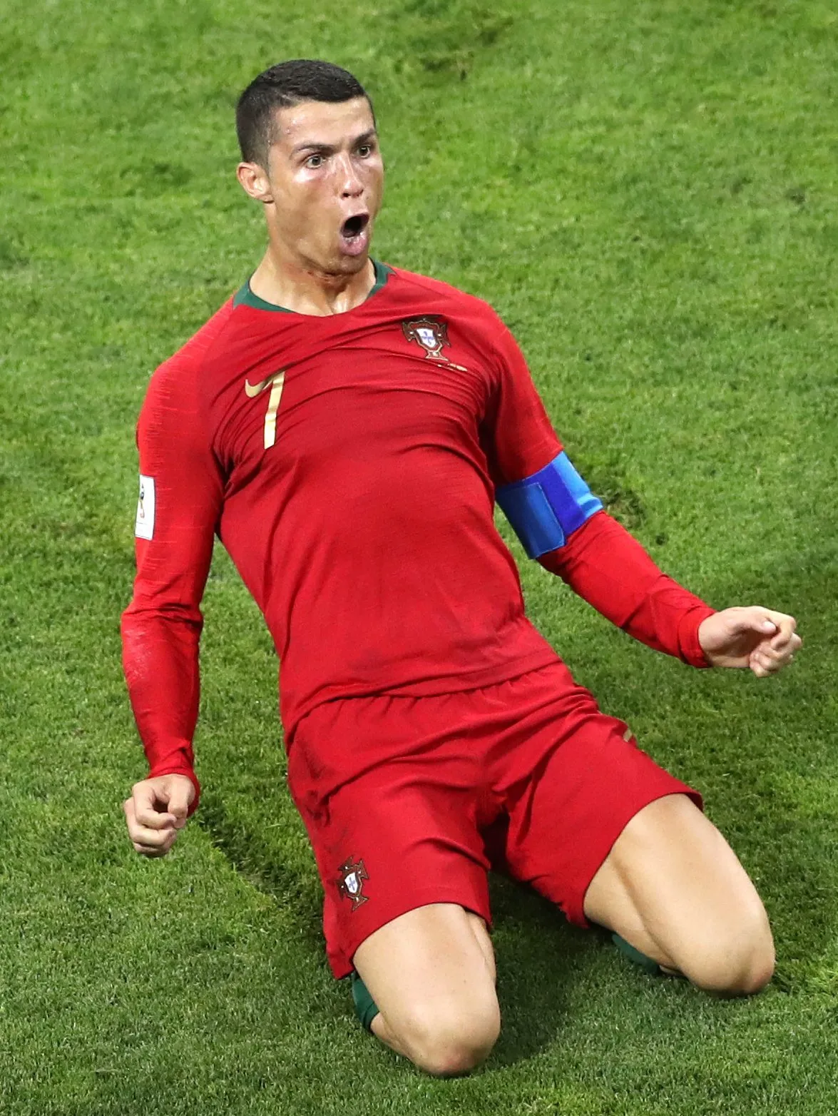 Uno de los tres gritos frente a España, durante el Mundial de Rusia 2018. Fue 3 a 3. (Foto: Getty).