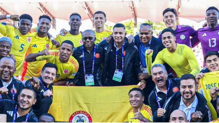 Jugadores de la Selección Colombia celebrando en el Mundial Sub-20.