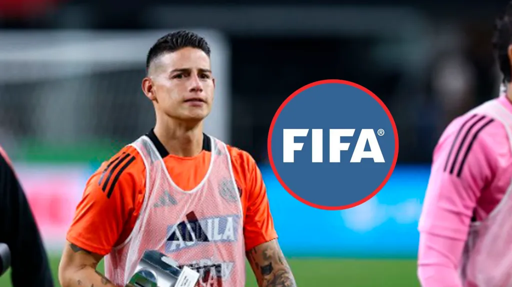 James Rodríguez y el logo de la FIFA. (Foto: Getty Images y X / @FIFAcom)
