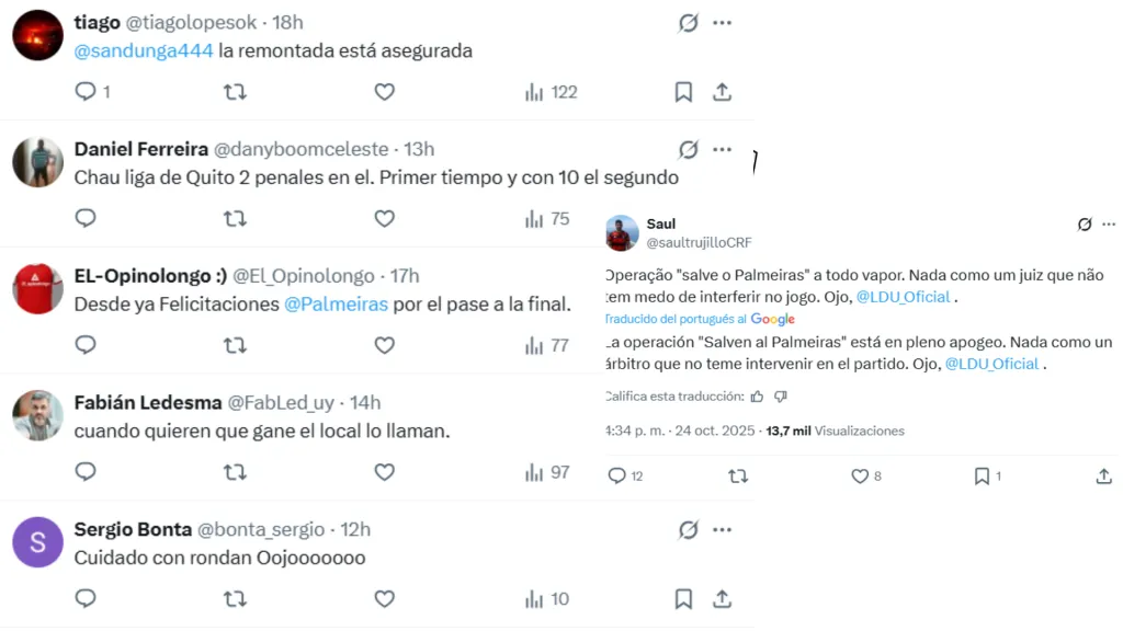 Los comentarios de los hinchas en X. (Foto: Captura de pantalla)