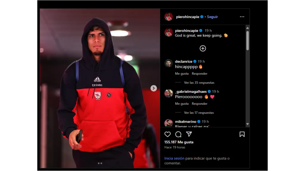 El mensaje de Hincapié en redes sociales. (Captura de pantalla)