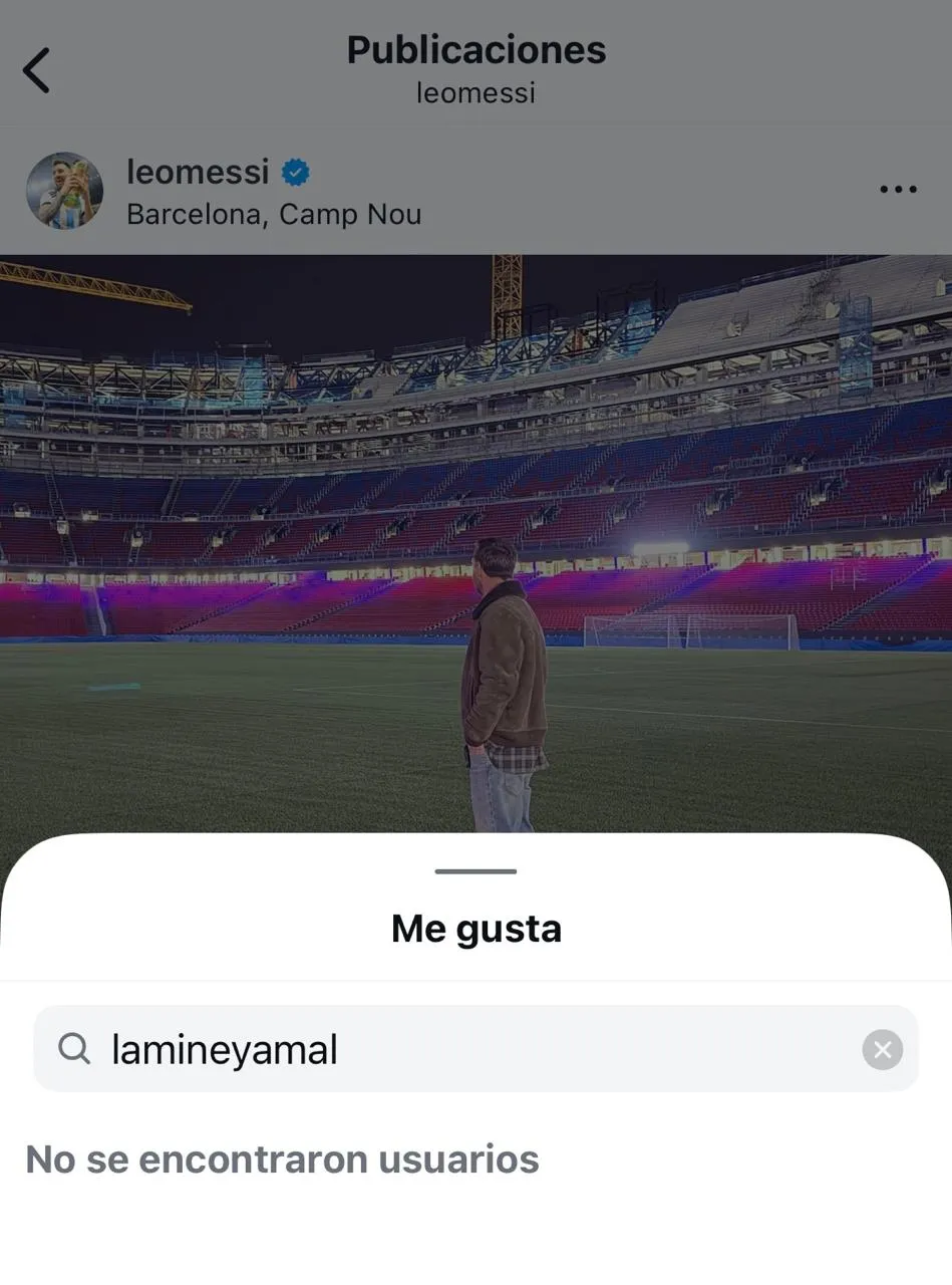 Lamine Yamal no le dio 'Me Gusta' al post de Messi