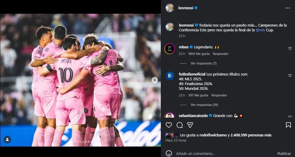 Mensaje de Messi para la final de la MLS. (Foto: Instagram / @leomessi)
